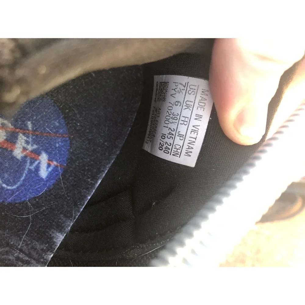 Vintage 2020s adidas UltraBoost 20 NASA Black Carbon Sneaker Gorpcore 7.5